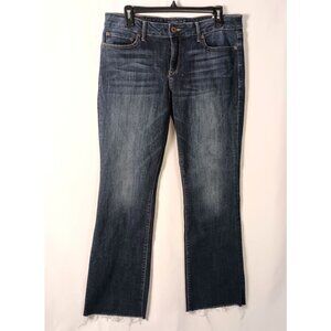 Lucky Brand Lolita Boot Cut Jeans 12/31 Blue Denim Raw Hem Great Condition